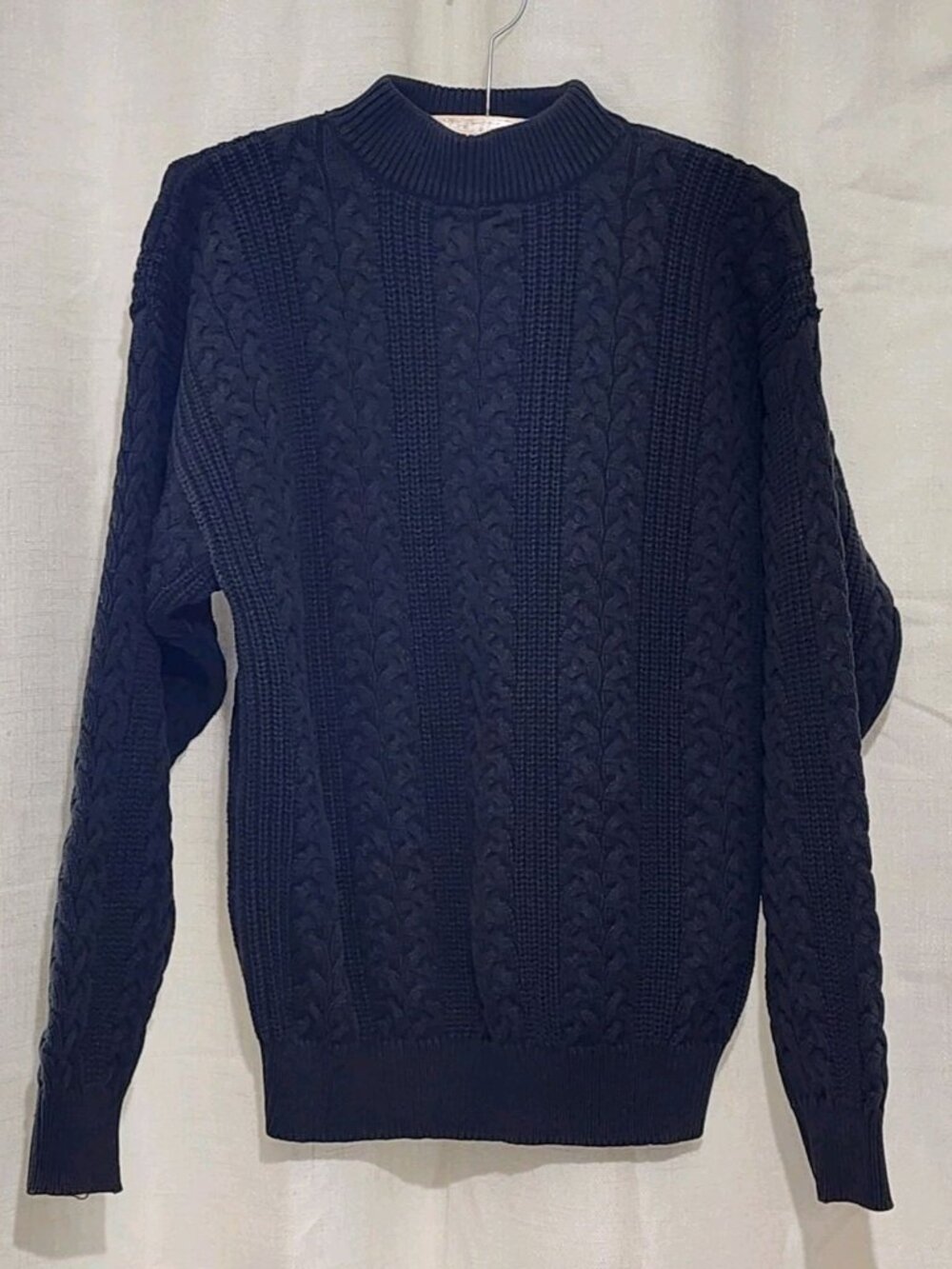 Point Zero Men's Sweater Cable Knit Pullover Dark Green Size Large